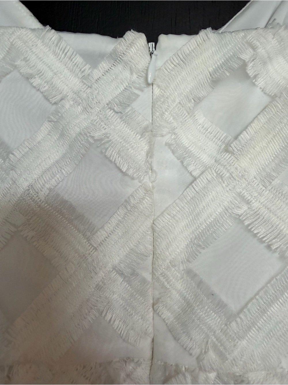 NWT ZAC Zac Posen White Textured Plaid Mini Dress, Size 6 - Picture 7 of 11